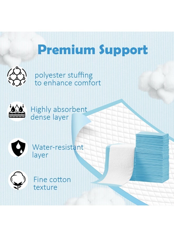 لطف وحضن كيوت إن كادل فوط حماية السرير للاستخدام مرة واحدة للكبار 60×90 سم – امتصاص عالي لفوط سلس البول مع طبقة عازلة للماء لحماية المرتبة (أزرق، عبوة 60 قطعة) - Image 4